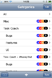 Category list (release 3.0 on iPhone)